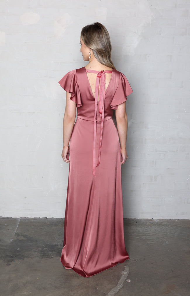Della Satin Gown - Marsala