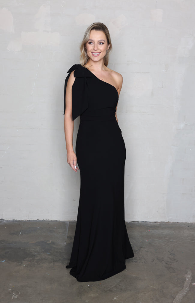 Fleur Crepe Gown - Black 0522