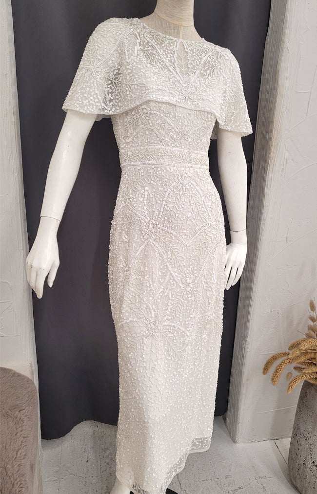 Verona Hand Beaded Dress - Ivory