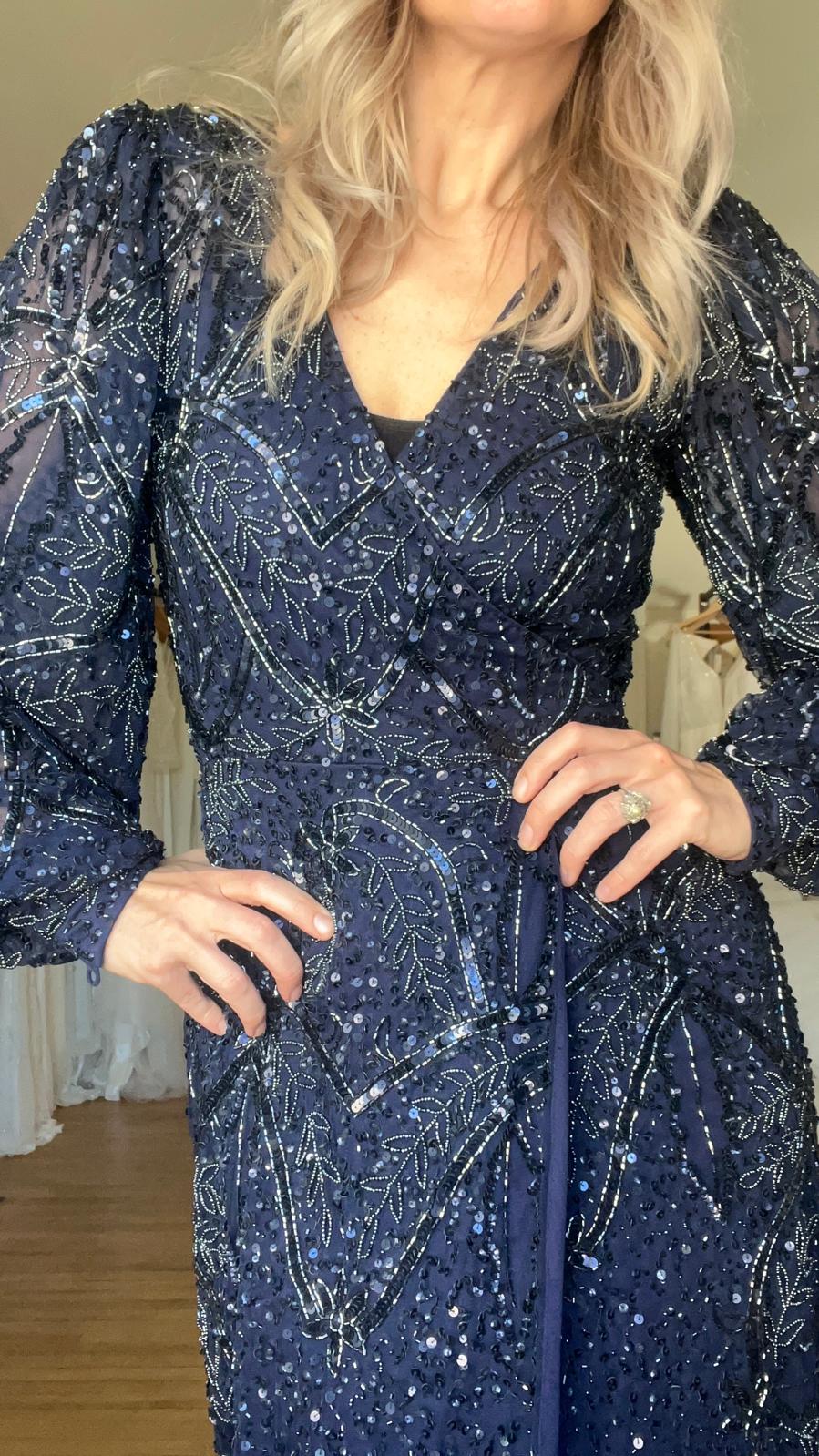 Cara Dress (Hand Beaded) - Midnight