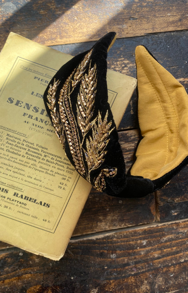 Meryl Headband - Black/Gold