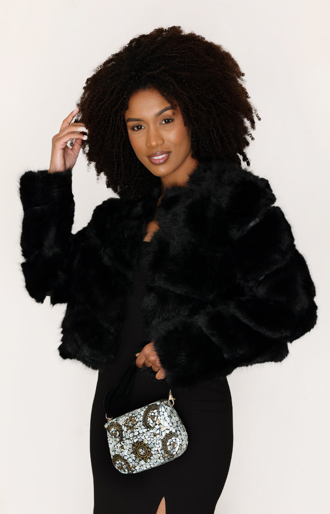 Luxe Faux Fur Jacket - Black
