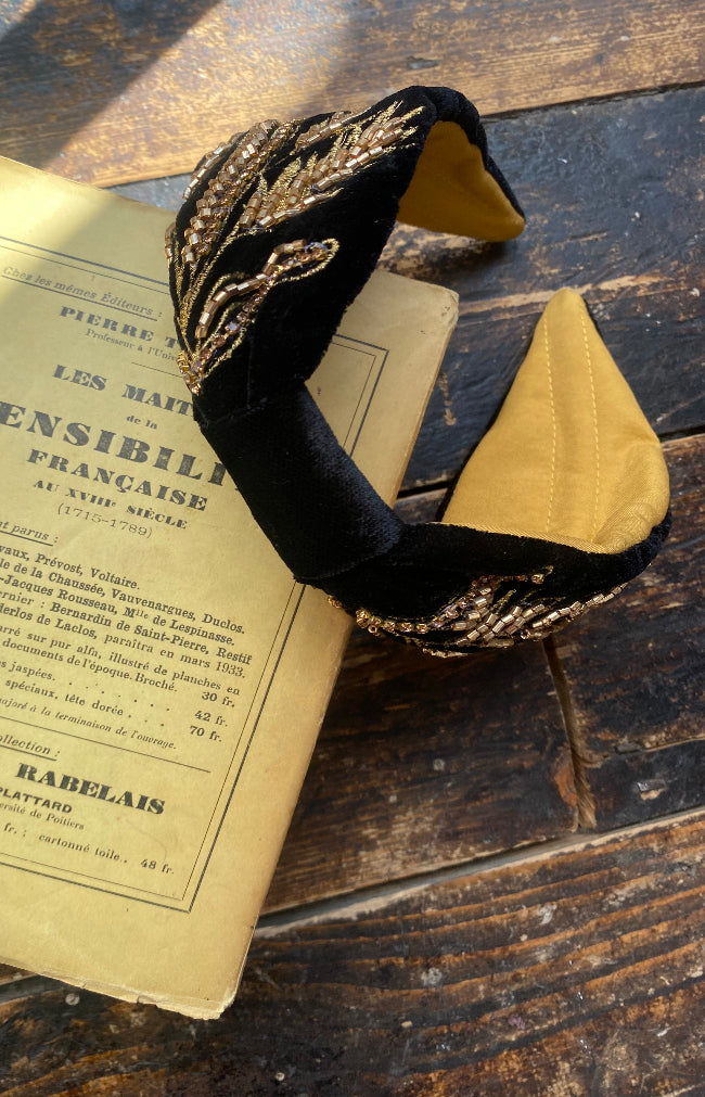 Meryl Headband - Black/Gold