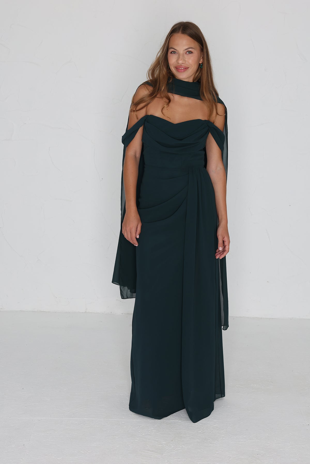 Austen Chiffon Gown - Forest Green AS