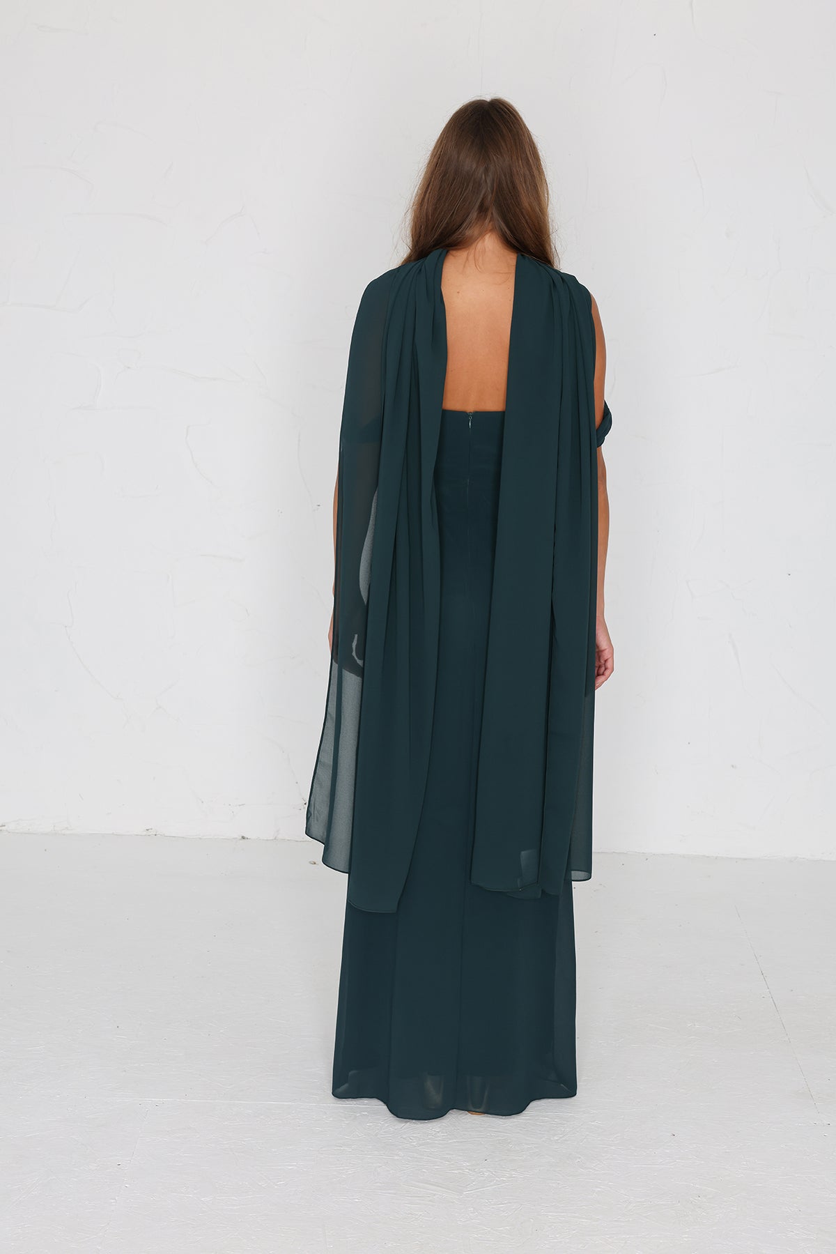 Austen Chiffon Gown - Forest Green AS