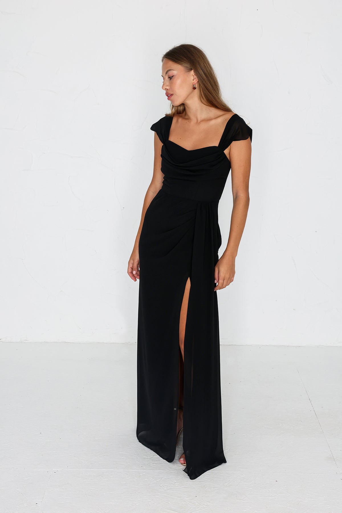 Austen Chiffon Gown - Black AS
