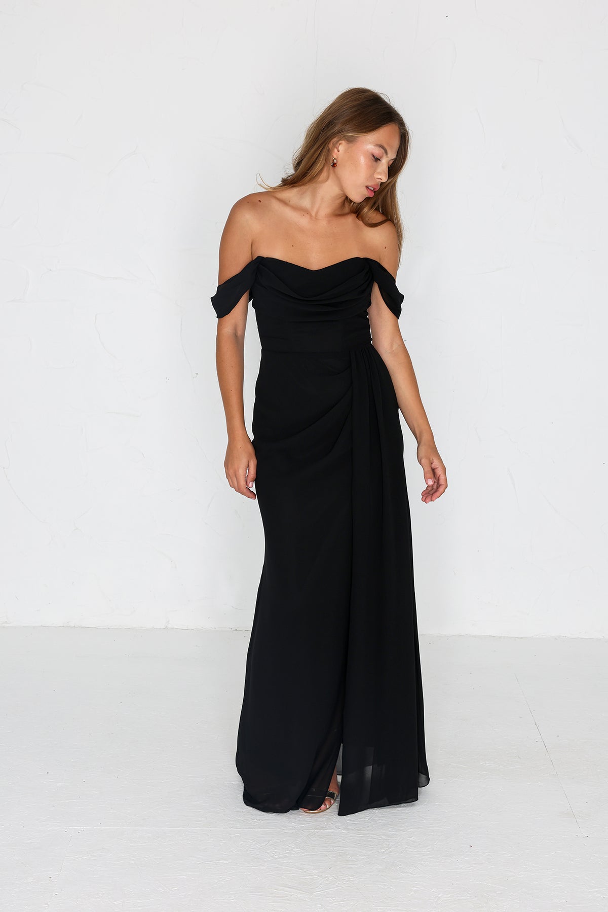 Austen Chiffon Gown - Black AS