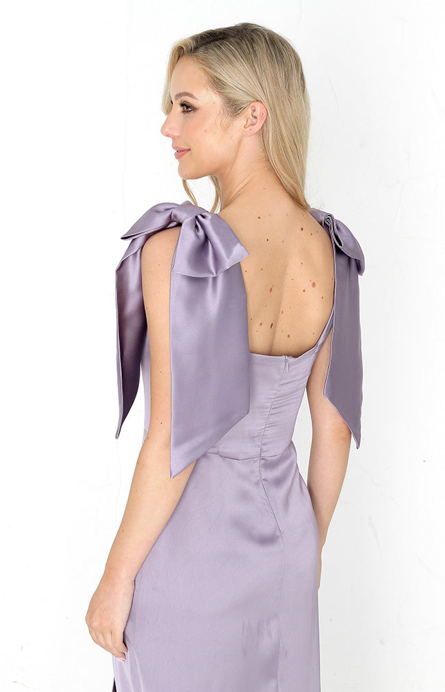 Edwina Satin Bow - Lavender