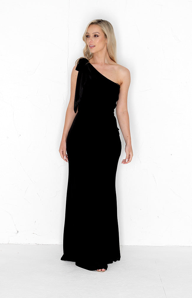 Fleur Velvet Gown - Black