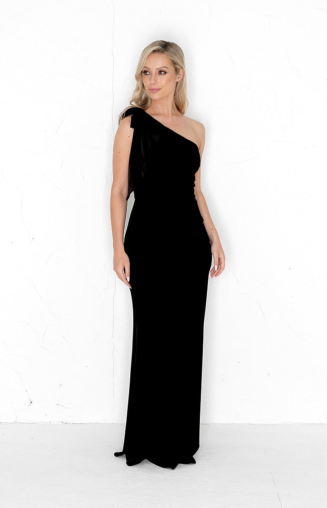 Fleur Velvet Gown - Black