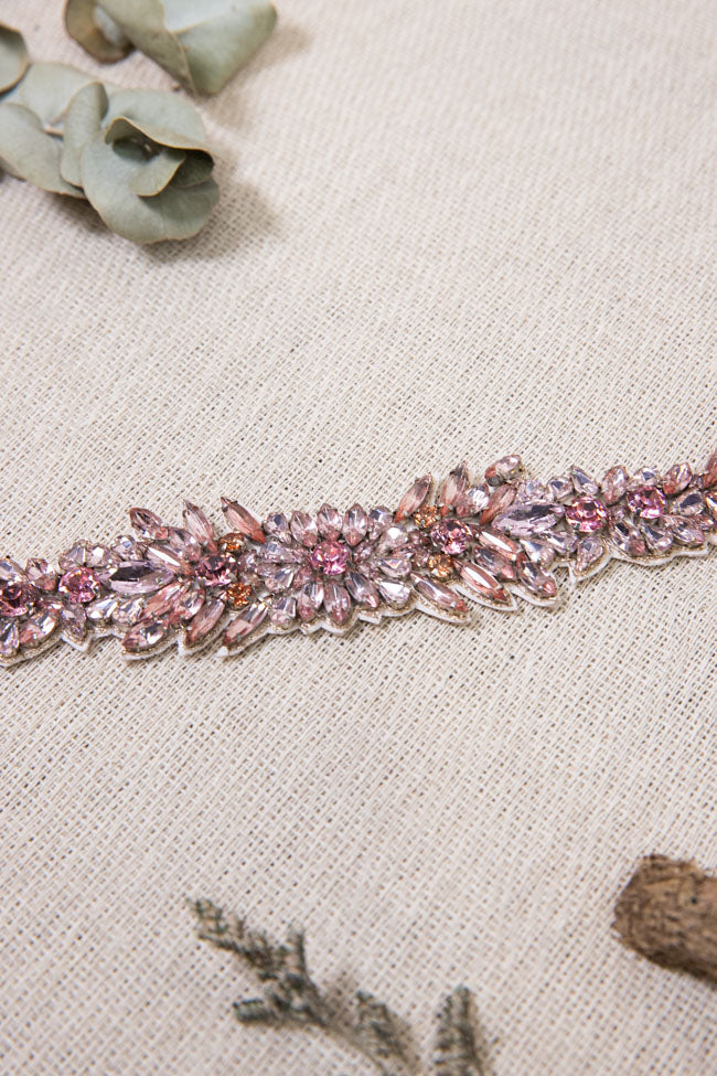 Emaline Beaded Belt - Pink
