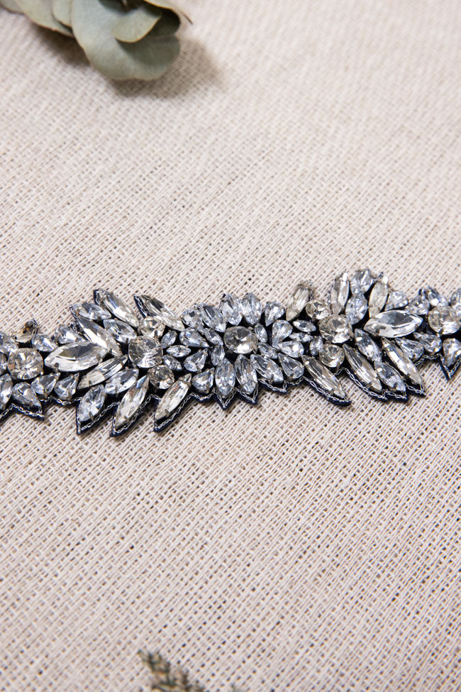 Emaline Beaded Belt - Navy