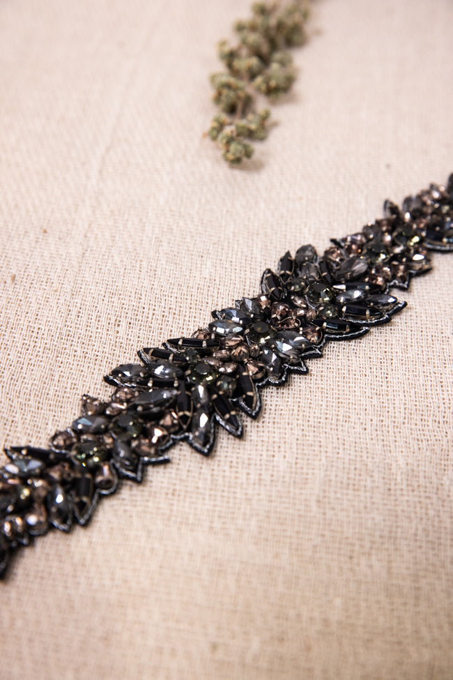 Emaline Beaded Belt - Black