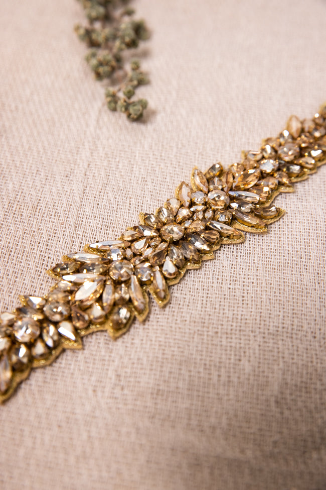 Emaline Beaded Belt - Gold