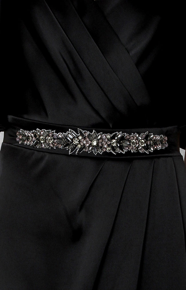 Emaline Beaded Belt - Black