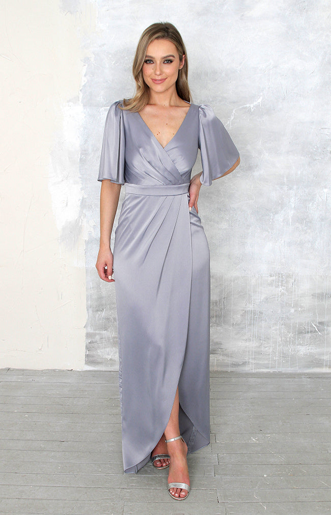 Renata High Back Gown - Dusty Blue 1221