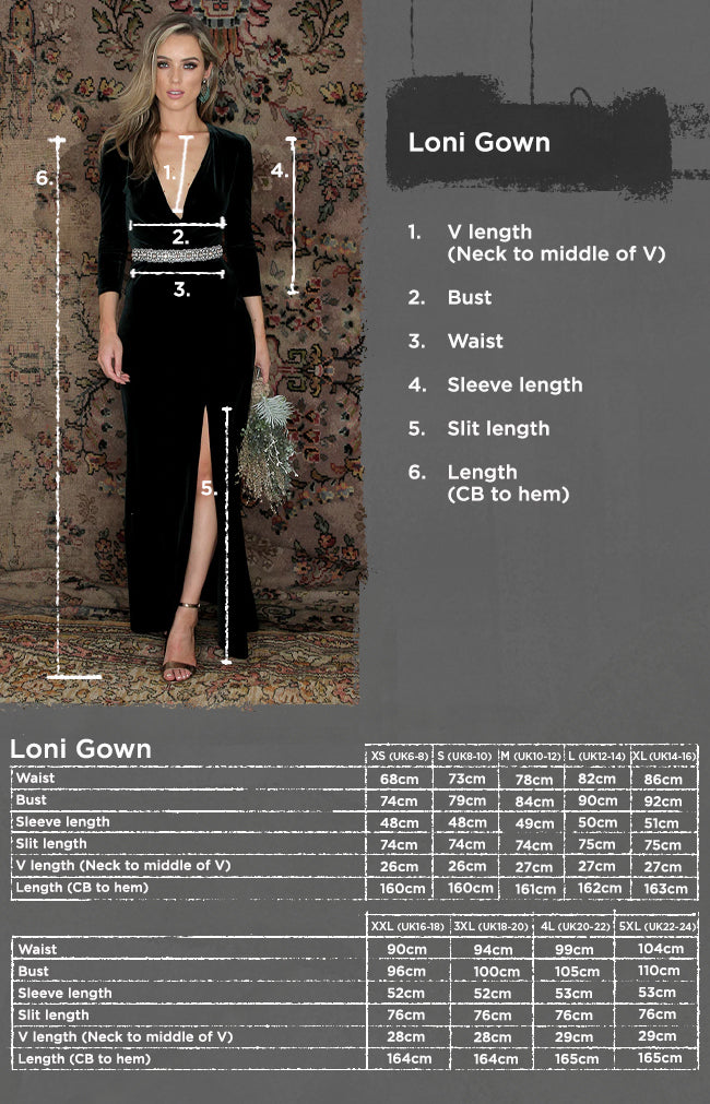Loni Gown - Burgundy