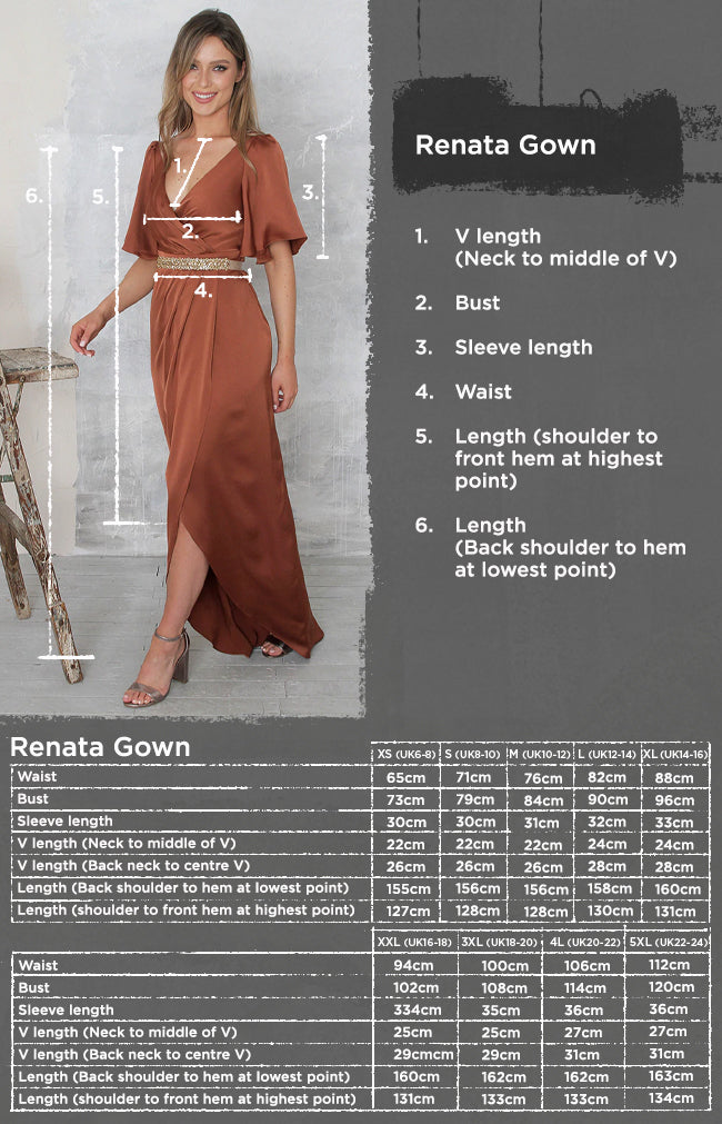 Renata High Back Gown Satin - Gold