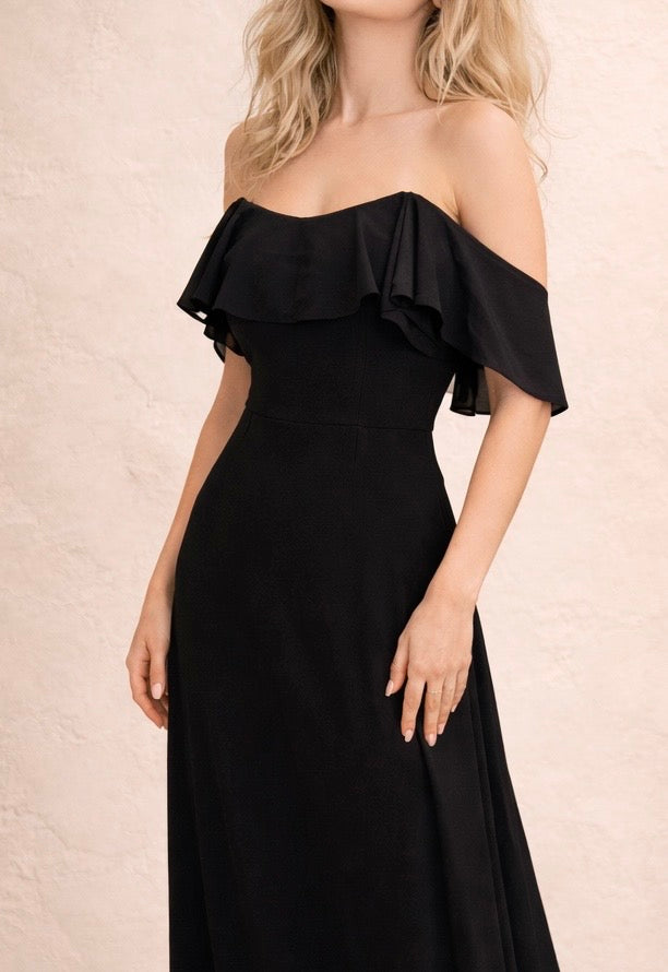 Freya Chiffon Gown  - Black