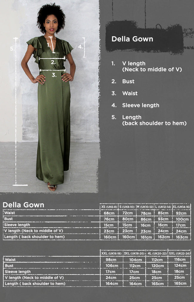 Della Satin Gown - Petrol