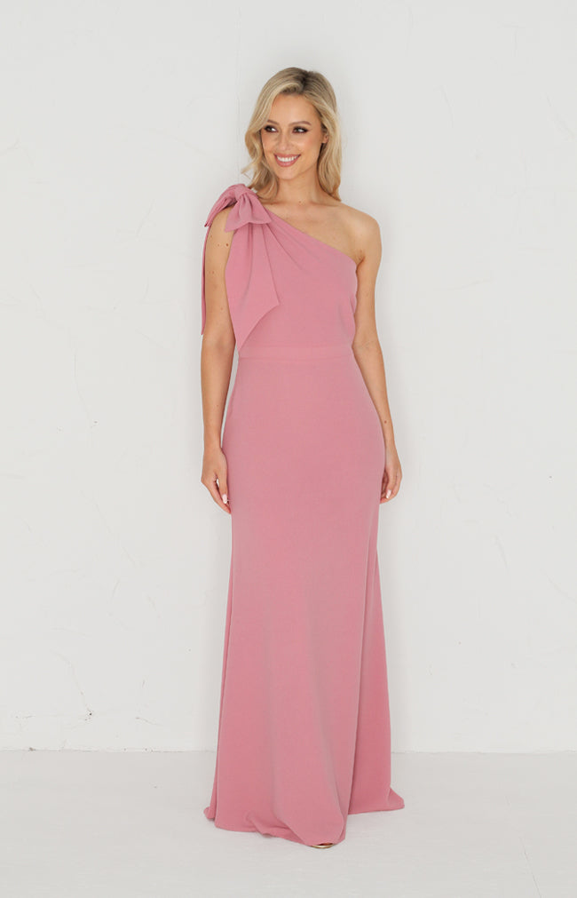 Fleur Crepe Gown - Dusty Rose