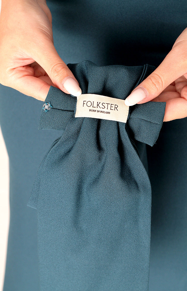 Edwina Crepe Bow - Teal