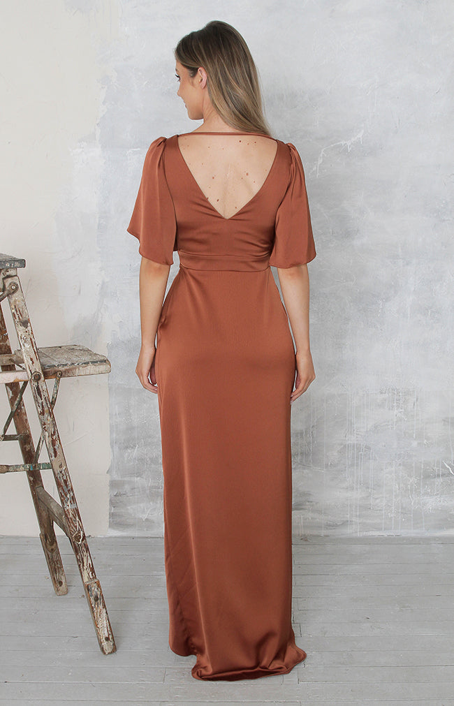 Renata High Back Gown - Rust 1022