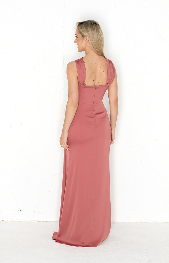 Caprice Satin Gown - Marsala 0525