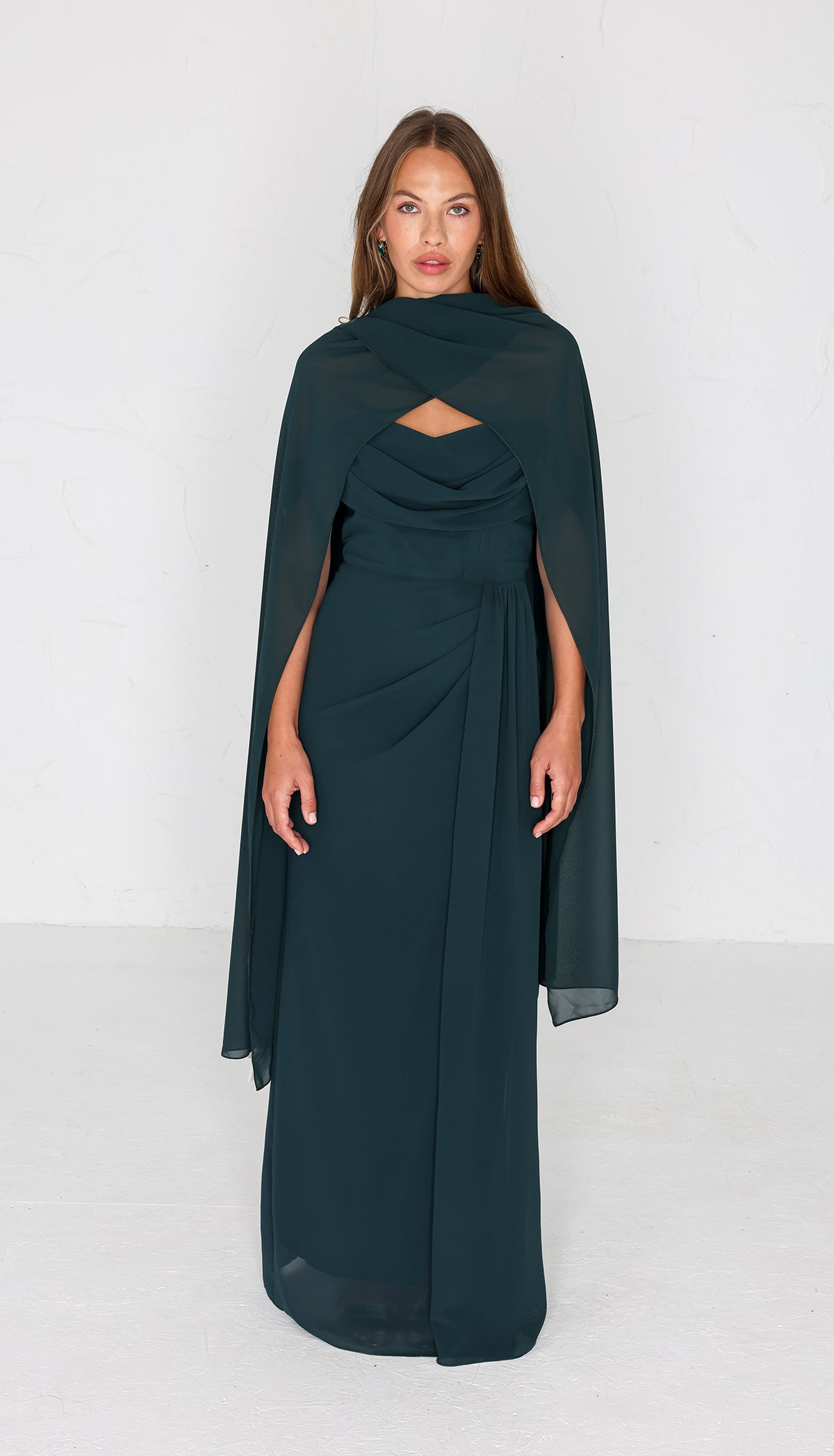 Austen Chiffon Gown - Forest Green AS