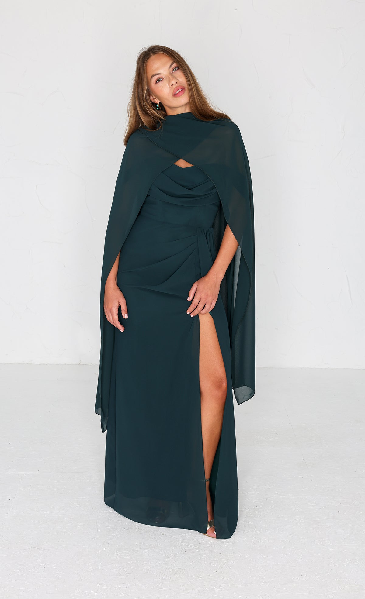 Austen Chiffon Gown - Forest Green AS