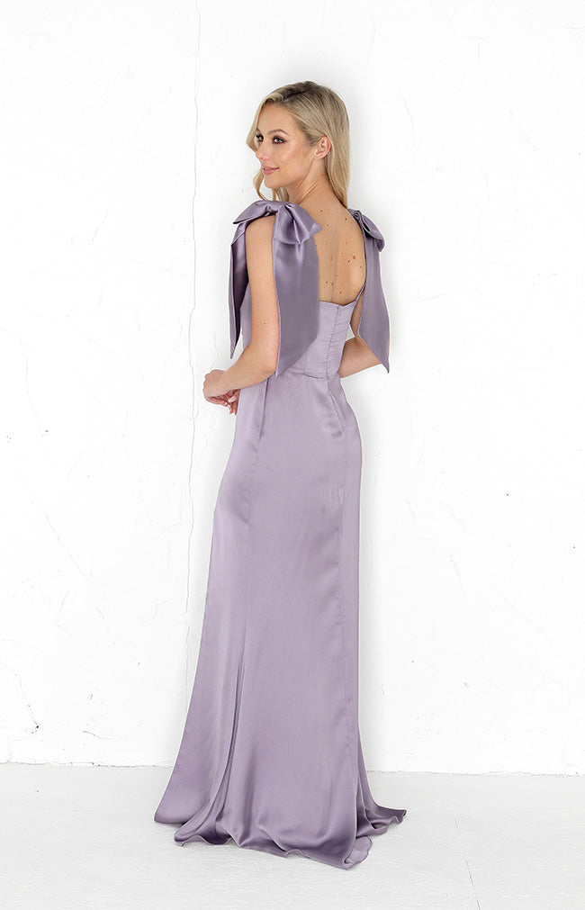 Edwina Satin Bow - Lavender
