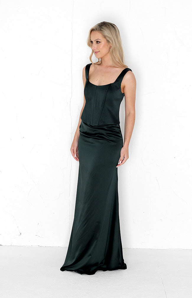 Harlow Corset Top  - Forest Green