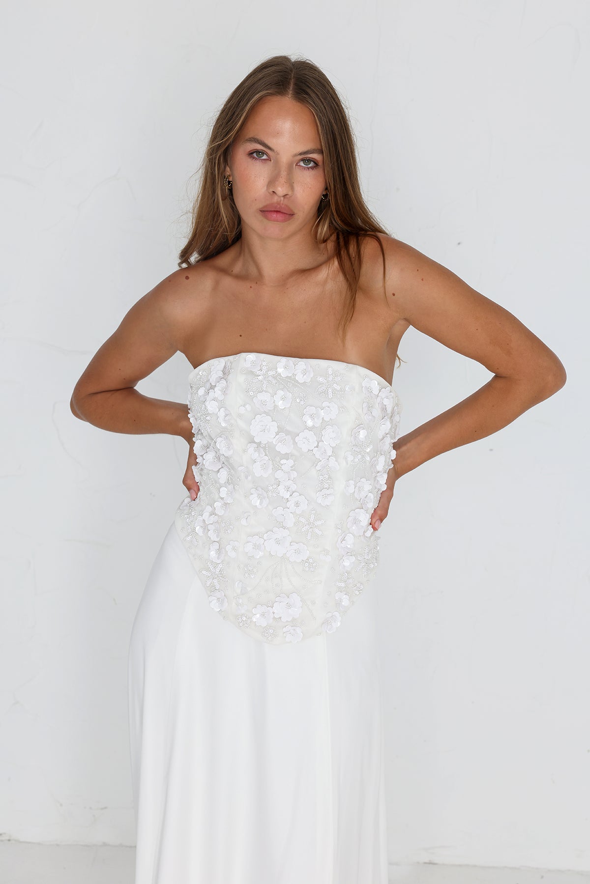 Ruben Hand Emebellished Corset - Ivory