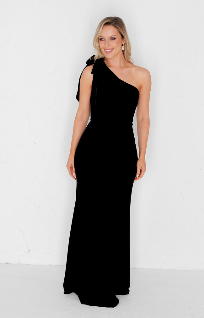 Fleur Velvet Gown - Black