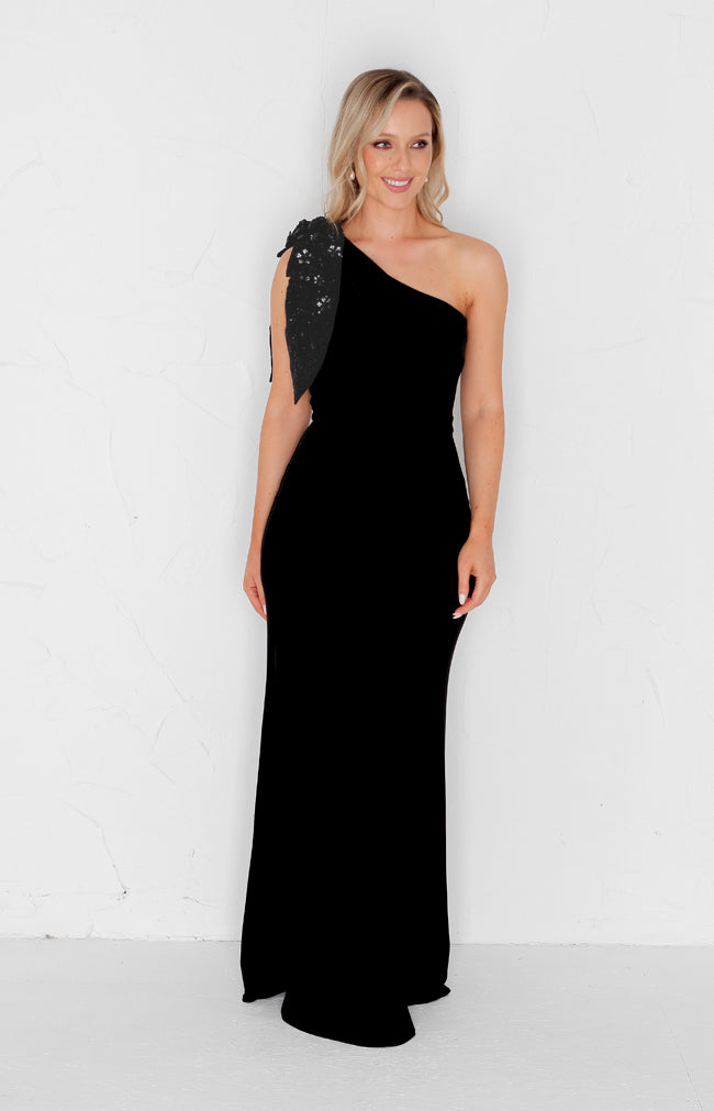 Fleur Velvet Gown - Black