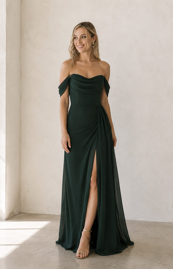 Austen Chiffon Gown - Forest Green AS