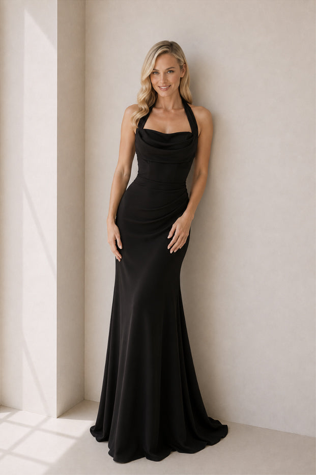 Millie Crepe Gown - Black