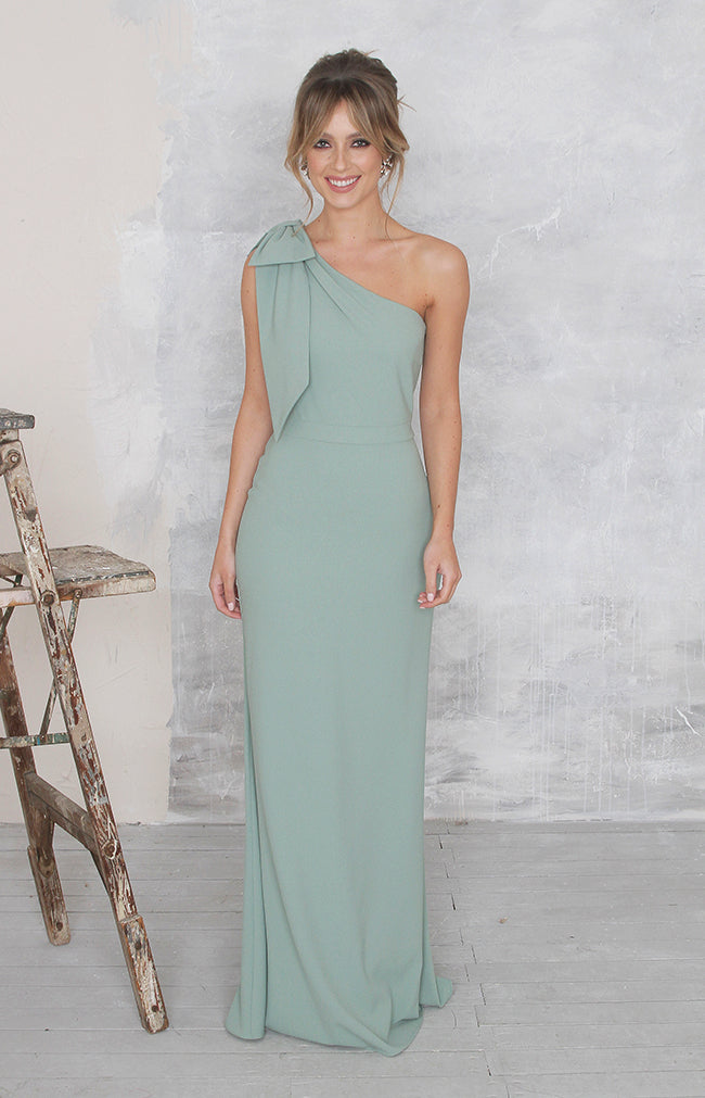Fleur Crepe Gown - Sage 0822