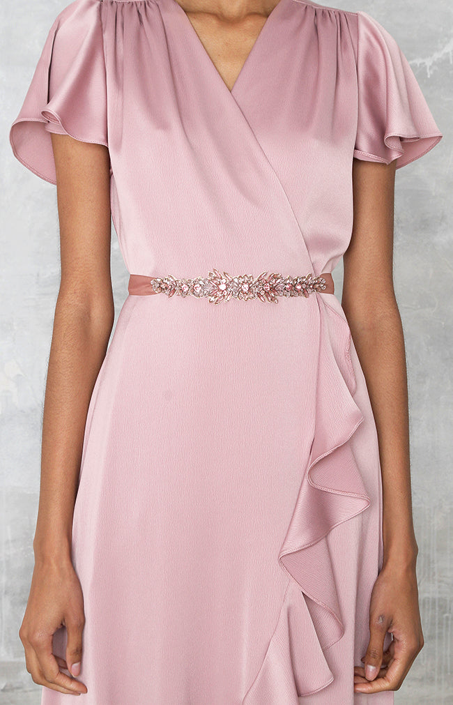 Emaline Beaded Belt - Pink